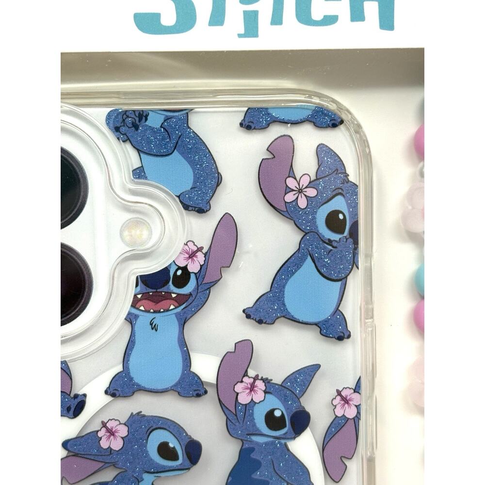 Lilo Stitch Skinny Dip iPhone 16 Hard Case Cover Beaded Strap Glitter Shimmer - Picture 9 of 13